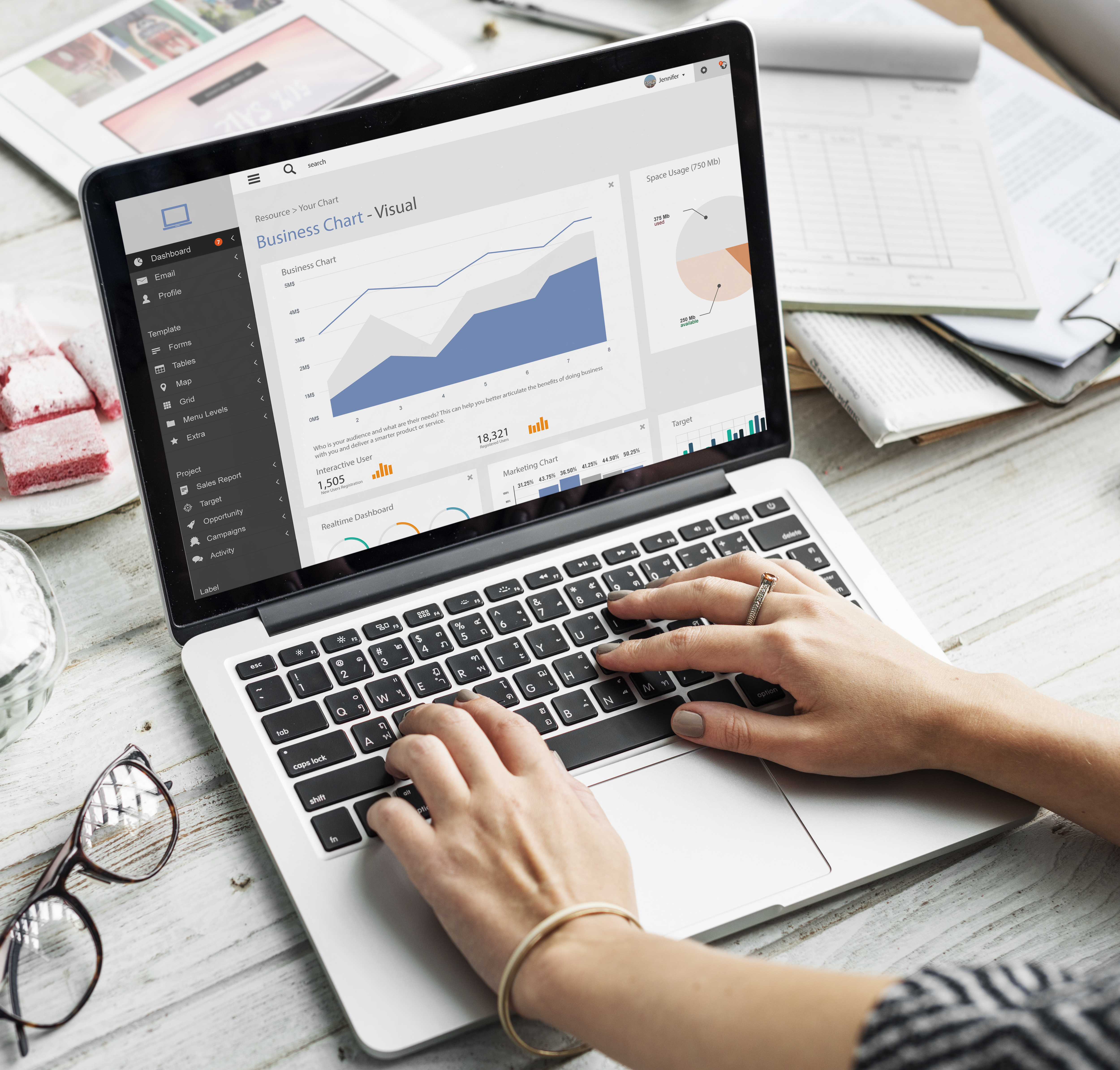 Infographic titled 'How Digital Marketing Works' showing five connected icons: SEO, content creation, promotion, email marketing, and PPC. Arrows indicate the flow of a digital marketing strategy.